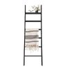 6-Tier Wooden Blanket Ladder Shelf Towel Quilt Stand Rustic Farmhouse Decor Leaning Storage Rack Wood Display Organizer Home