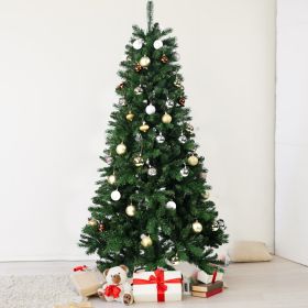 7FT PE/PVC Mixed Automatic Christmas Tree With Lights Xmas Decoration Light Up Holiday Season