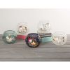 Pavilion Gift Company Mom Love You-Gray Tinted Floral Round Candle, 5 Inch Included 5" Crackled Glass Tealight Holder