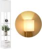 Floor Lamp with Shelves, Modern Square Standing Lamp with 3 Color Temperature Bulb, Corner Display Bookshelf Lamp