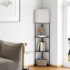 Floor Lamp with Shelves, Modern Square Standing Lamp with 3 Color Temperature Bulb, Corner Display Bookshelf Lamp